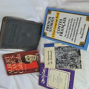 French Books Lot (5) Chanson de Roland 2 Voltaire Camus 1920s French Book Etc